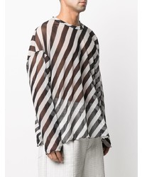Sunnei Striped Print Transparent T Shirt