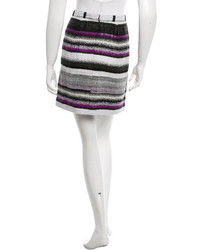 Oscar de la Renta Striped Knit Skirt