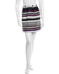 Oscar de la Renta Striped Knit Skirt