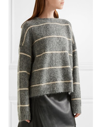 Acne Studios Rhira Striped Knitted Sweater Gray