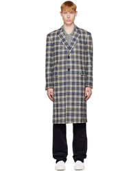 Thom Browne Gray Blue Tartan Coat