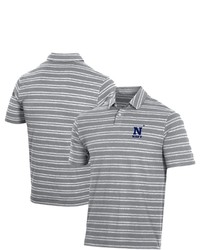 Under Armour Gray Navy Mid Charged Cotton Stripe Tri Blend Polo At Nordstrom