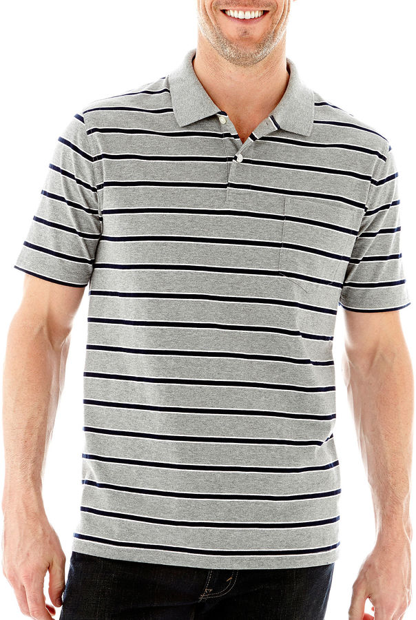 jcpenney St Johns Bay Short Sleeve Heather Striped Jersey Polo | Where