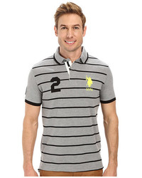 U.S. Polo Assn. Slim Fit Stripe And Solid Pique Polo