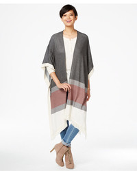 Bar III Long Striped Fringed Poncho Only At Macys