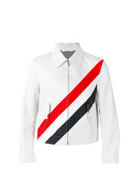 Grey Horizontal Striped Shirt Jacket