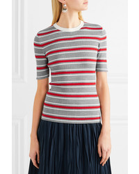Miu Miu Striped Ribbed Wool Sweater