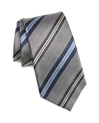 Nordstrom Stripe Silk Tie In Silver At