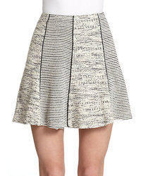 Grey Horizontal Striped Skirt