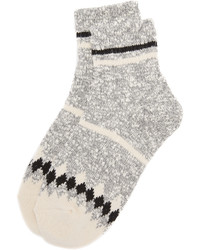 Grey Horizontal Striped Socks