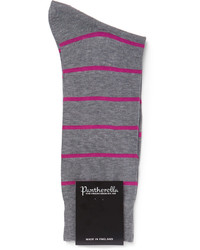 Pantherella Blavet Striped Egyptian Cotton Blend Socks