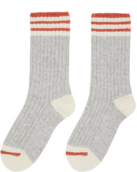 Brunello Cucinelli Gray Striped Socks
