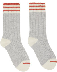 Brunello Cucinelli Gray Striped Socks