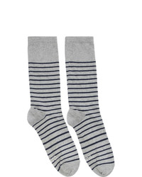 Saturdays Nyc Grey And Navy Lightweight Socks