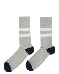 Norse Projects Grey Cotton Bjarki Sports Socks