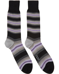 Paul Smith Grey Tiger Stripe Socks