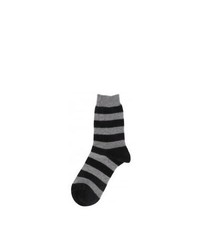 Pantherella Striped Cashmere Socks Greyblack