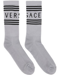 Versace Silver Vintage Logo Socks