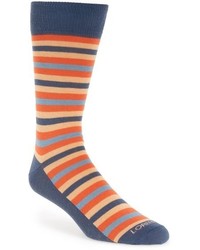 Lorenzo Uomo Stripe Organic Cotton Blend Socks