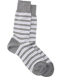 Barneys New York Tricolor Stripe Mid Calf Socks