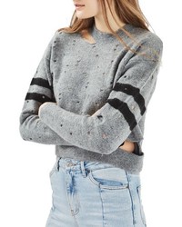 Topshop Nibbled Stripe Sweater
