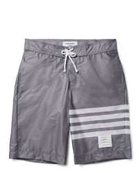 Grey Horizontal Striped Swim Shorts