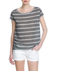 Grey Horizontal Striped T-shirt