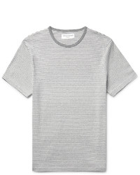 Officine Generale Slim Fit Striped Cotton Blend Jersey T Shirt