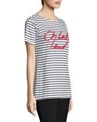 EACH X OTHER Striped Cotton Graphic Tee