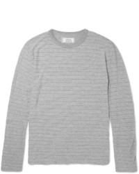Officine Generale Striped Marled Cotton Jersey T Shirt