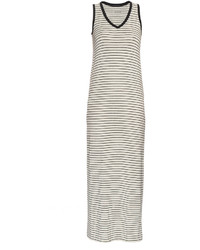 Atm Striped V Neck Jersey Dress
