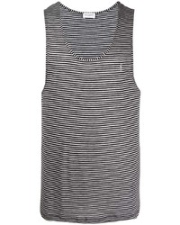 Saint Laurent Striped Vest With Embroidered Logo