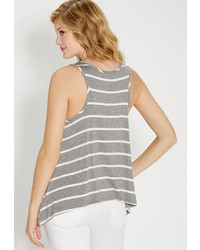 Maurices The 247 Heathered Striped Tank With Shark Bite Hem