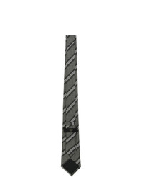 Fendi Grey Silk Forever Stripe Tie