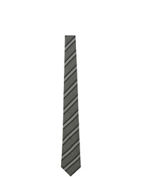 Fendi Grey Silk Forever Stripe Tie