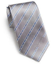 Versace Dotted Striped Silk Tie