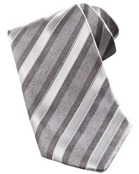 Stefano Ricci Wide Textured Stripe Silk Tie Grey