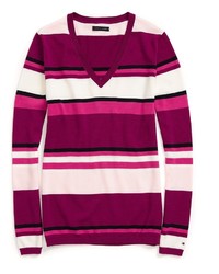 Tommy Hilfiger Roadmap Stripe V Neck Sweater