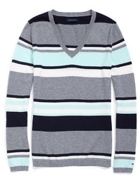 Tommy Hilfiger Roadmap Stripe V Neck Sweater