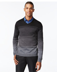 Calvin Klein Simple Ombr Stripe V Neck Sweater
