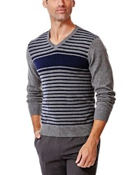 Haggar Striped V Neck Sweater