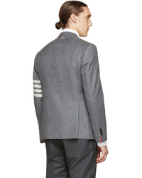 Thom Browne Grey Wool Contrast Armband Blazer