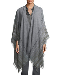 Eileen Fisher Striped Wool Blend Poncho