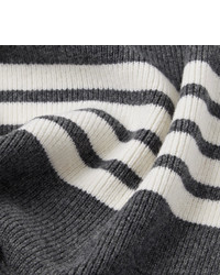 Thom Browne Striped Ribbed Wool Scarf