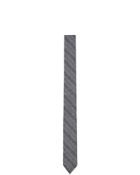 Grey Horizontal Striped Wool Tie