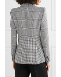 Alexander McQueen Prince Of Wales And Houndstooth Checked Wool Blazer