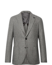 Lardini Slim Fit Puppytooth Wool Suit Jacket