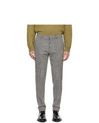 AMI Alexandre Mattiussi Black And White Houndstooth Trousers