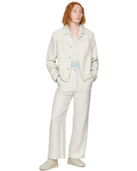 young n sang Gray Houndstooth Trousers
