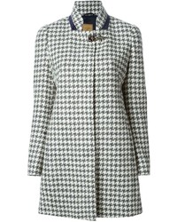Fay Houndstooth Buckled Detail Coat